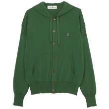Vivienne Westwood Embroidered Logo Hoodie Cardigan Green