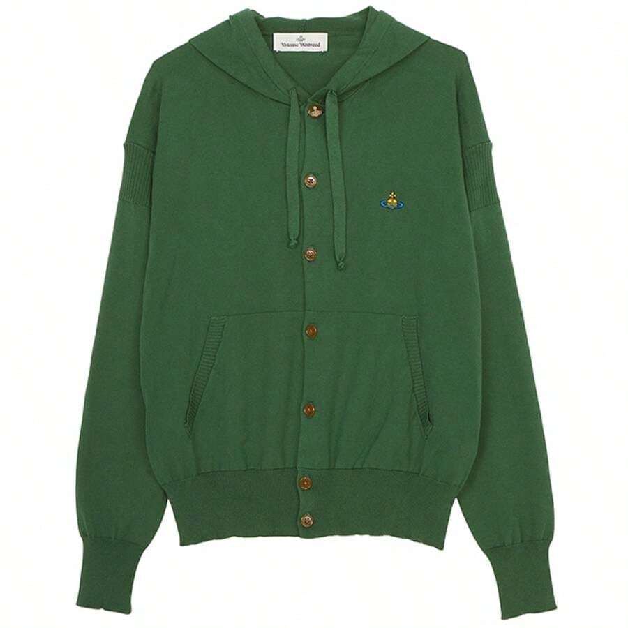 Vivienne Westwood Embroidered Logo Hoodie Cardigan Green