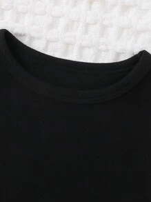 2pcs/Set Young Girl Solid Color Fleece Crew Neck Pullover And Pants Suit, Autumn/Winter - Multicolor - View 4