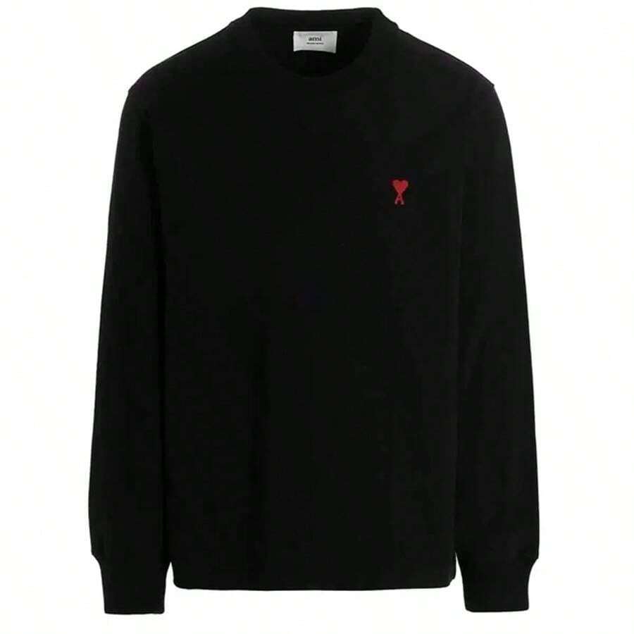 AMI Small Heart Logo Sweatshirt Black - màu đen - Xem 1