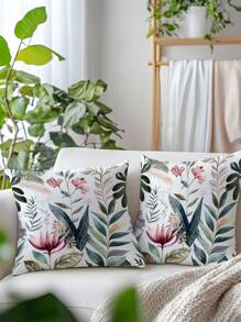 1pc Floral Print Cushion Cover Without Filler