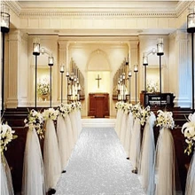 3 Pcs Silver Aisle Runner 4ftx20ft Silver Glitter Aisle Runner Sequin Rug For Wedding Ceremony Wedding Rug Indoor Party - Silver - View 7