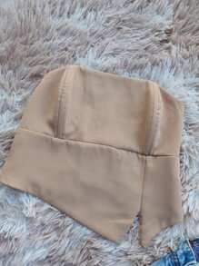 Cropped Tailored Fabric Tank Top - Màu be - Xem 2