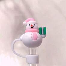 1/6pcs Christmas Silicone Straw Toppers, Santa Claus, Snowman, Christmas Stocking, Christmas Tree, Deer, Star, Reusable 10mm Straw Covers, Christmas & - Multicolor - View 7
