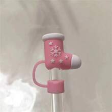 1/6pcs Christmas Silicone Straw Toppers, Santa Claus, Snowman, Christmas Stocking, Christmas Tree, Deer, Star, Reusable 10mm Straw Covers, Christmas & - Multicolor - View 9