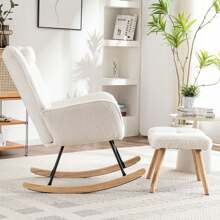 FLIEKS Rocking Chair Rocker Chair Single Recliner Casual Lounger Lounge Chair Cushion For Living Room Bedroom