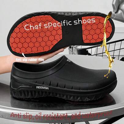W Kockskor för både män och kvinnor, halkskydd och vattentät, köksspecifika oljebeständiga skor, slitstarka, hotellkök, matfabrik, arbetsskor för sjukhus
