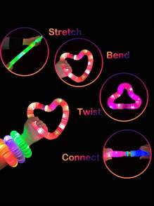 12 pezzi Tubi Pop sollievo per adulti, regali di colore misto casuale, tubi pop macarons, tubi pop luminosi LED grandi, bastoncini luminosi grandi, luminosi al buio, forniture per feste, atmosfera divertente, bastoncini luminosi, Natale