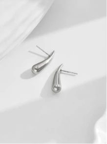 2 件简约优雅水滴钛钢耳钉，送给朋友/女朋友的礼物 - 水滴耳釘 - 查看 6