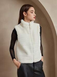 ZIAI 拉链无袖蓬松背心，短款