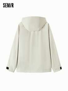 SEMIR 男士秋季防水连帽户外情侣夹克 - 卡其色 - 查看 6