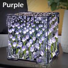 21 piezas Set de flores Tulipán Luz de noche, lámpara decorativa LED de noche para dormitorio, lámpara de mesa de flores de tulipán mágica DIY y espejo 2 en 1, regalos de cumpleaños para mujeres y niñas - Multicolor - Ver 17