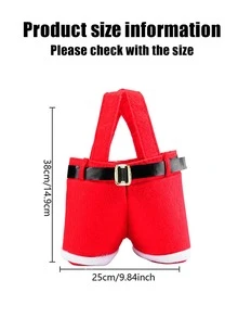 1-częściowa torba na prezenty świąteczne z kieszonką – wykonana z poliestru, idealna na prezenty noworoczne i świąteczne