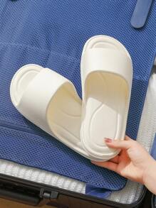 可折叠女士拖鞋，便携式旅行酒店拖鞋，高品质EVA材质非一次性防滑浴室拖鞋，男女通用尺码36-45，白色和粉色