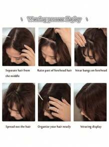 Tóc Giả Mái Tổng Hợp Cho Phụ Nữ Với Mái Tự Nhiên Mượt Mà Và Thêm Mái Lượn Sóng - Nâu đen - Xem 9