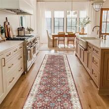 1 件长款走廊/入口地毯，家用室内地毯，客厅和入口垫，可洗仿羊毛地毯 - 彩色 - 查看 2