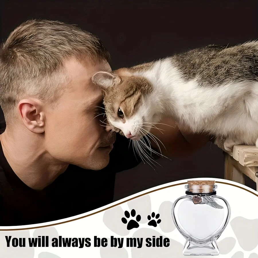 1 PC Memorial Bottle For Pet Hair, Pet Fur Keepsake Fur Memorial, Clear