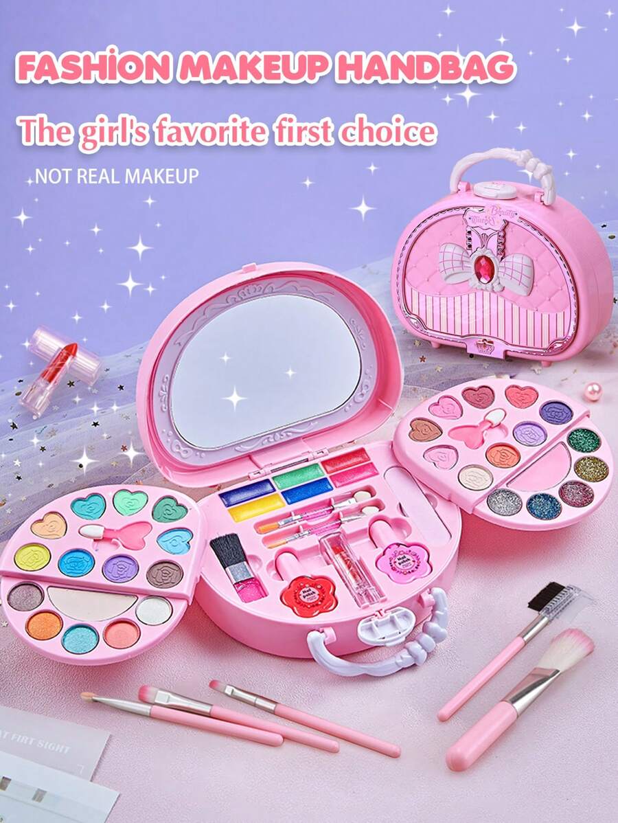 Juego de maquillaje para niñas con libreta rosa y caja cosmética de plástico, surtido de colores aleatorios, juguete de regalo de maquillaje para niños > Juguetes de maquillaje para niños, maquillaje para adolescentes, juguete de maquillaje, juguetes para niñas > Plástico, kit de maquillaje para niñas, set de maquillaje - Rosa - Ver 1