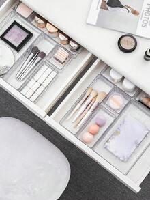 1 hộp đựng đồ trang điểm bằng acrylic có ngăn kéo trong suốt, thích hợp để trang điểm, ngăn kéo, có thể đựng son môi, phấn mắt, mỹ phẩm chăm sóc da, phụ kiện gia đình [Chất liệu acrylic] - Nhiều màu - Xem 4