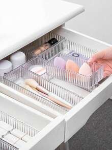 1 hộp đựng đồ trang điểm bằng acrylic có ngăn kéo trong suốt, thích hợp để trang điểm, ngăn kéo, có thể đựng son môi, phấn mắt, mỹ phẩm chăm sóc da, phụ kiện gia đình [Chất liệu acrylic] - Nhiều màu - Xem 1