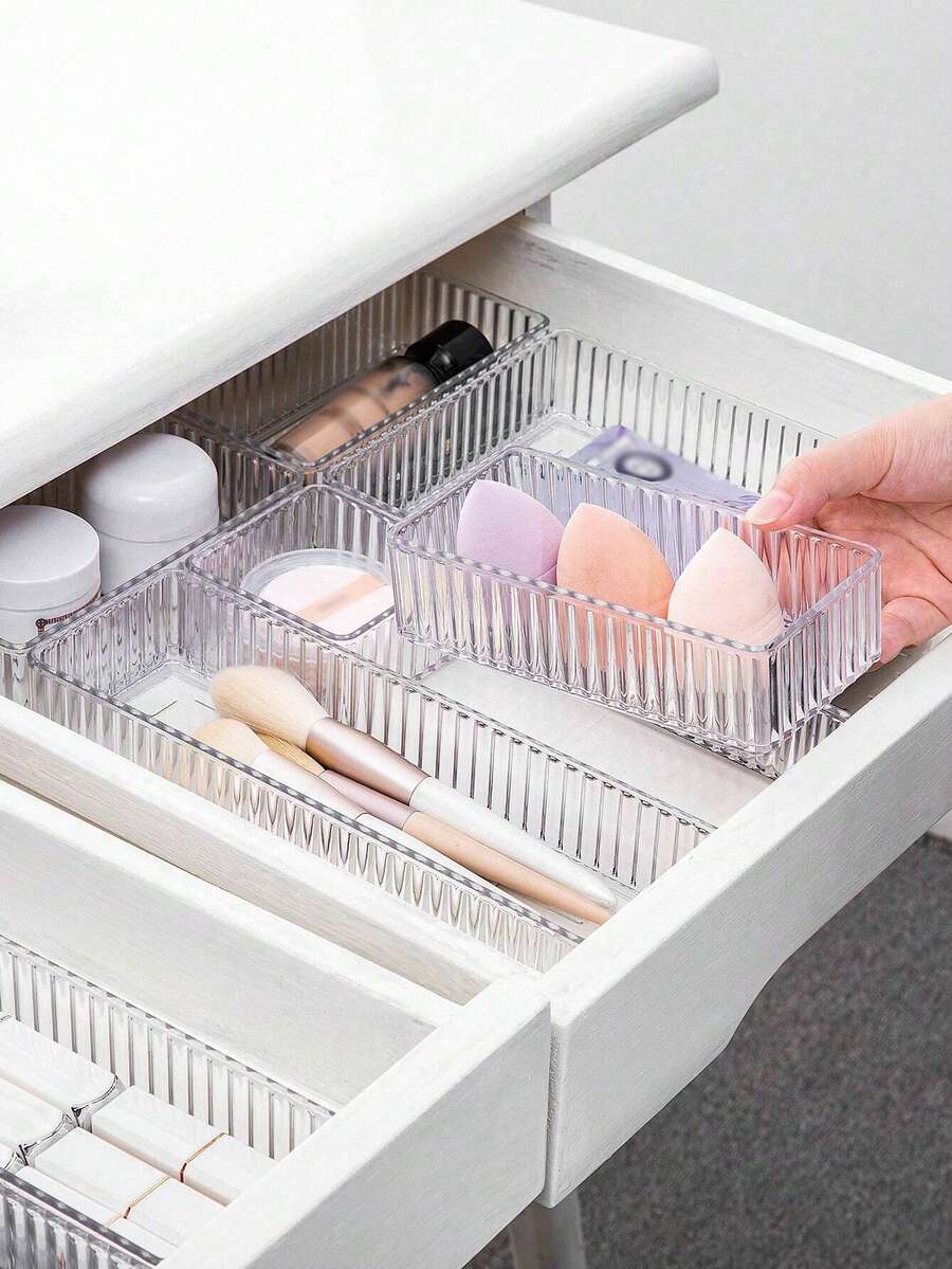 1 hộp đựng đồ trang điểm bằng acrylic có ngăn kéo trong suốt, thích hợp để trang điểm, ngăn kéo, có thể đựng son môi, phấn mắt, mỹ phẩm chăm sóc da, phụ kiện gia đình [Chất liệu acrylic] - Nhiều màu - Xem 1