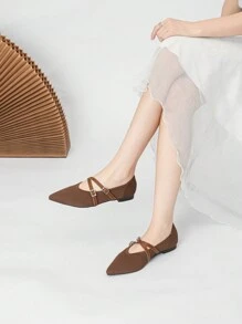 Women's Flat Shoes Breathable Knitted Fashionable Strap Comfortable Non Slip Shoes 2024 New Model