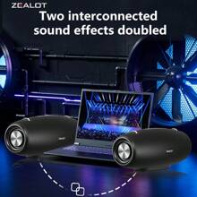 Zealot S67 无线扬声器，带肩带，户外，防水，便携式扬声器，具有响亮的立体声和震撼的低音，播放时间长达 40 小时。 - 黑色 - 查看 7