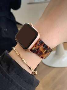 1pc Fashion Amber Resin Rainbow Apple Watch Band, Adjustable Lightweight Unisex Compatible With Apple Watch Band 38mm/40mm/41mm/42mm/44mm/45mm/46mm/49mm, Compatible With Apple Watch Series Ultra 3 2 1 S10/SE/S9/S8/S7/S6/S5/S4/S3/S2/S1, Smart Watch Strap Accessory - Brown - View 9