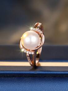 1pc Luxury Palace Style Pearl Engagement/Wedding Ring - Ring - View 5