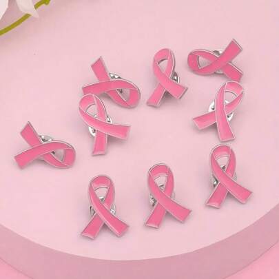 5pcs/10pcs/20pcs Pink Ribbon HIV/Breast Cancer Awareness Brooch Pin Set - Minimalist Fashion Accessory For Women's Clothing Decoration - Show Your Support With Style