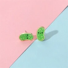 Cute Pickle Earrings Enamel Daily Jewelry Gift For Friends Fashion Refinement - Green - View 3
