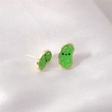 Cute Pickle Earrings Enamel Daily Jewelry Gift For Friends Fashion Refinement - Green - View 1