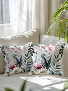 1pc Floral Print Cushion Cover Without Filler