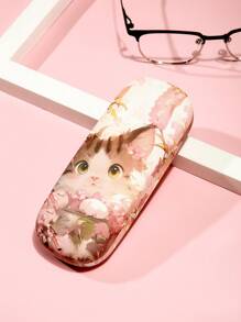 1pc Cute Leaf Print Glasses Case Fashion PU Leather Sunglasses Glasses Box Cover Portable Eyeglasses Case Holder Pink - Multicolor - View 14