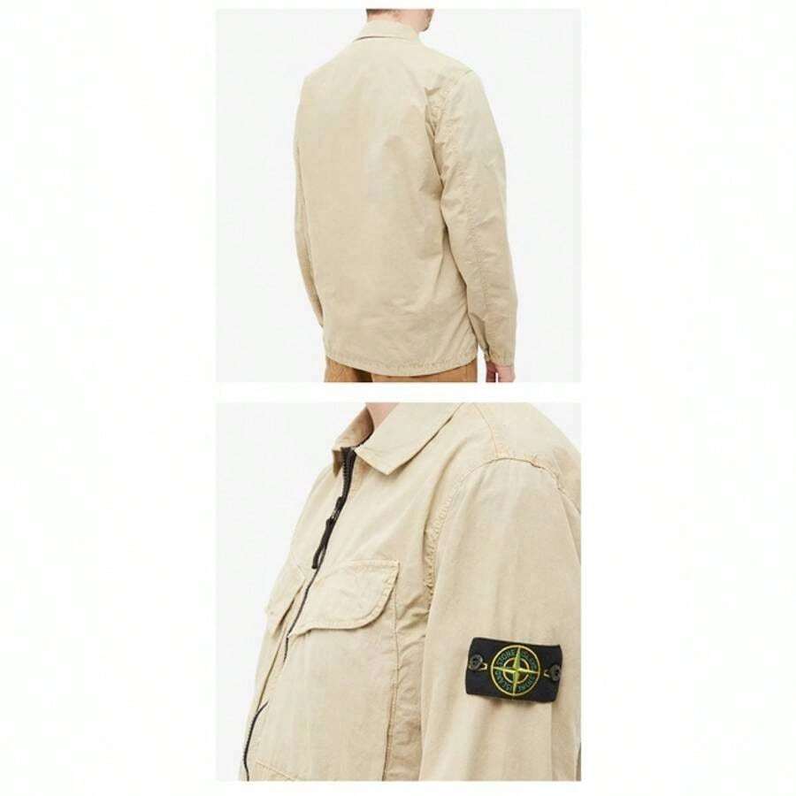 Stone Island Wappen Patch Old Effect ZipUp Jacket Beige SHEIN USA