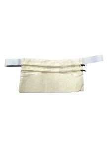 Pochete Porta Dolar Doleira Money Belt em algodão bege cinto elástico com regulagem 2 compartimentos com ziper fabricação nacional