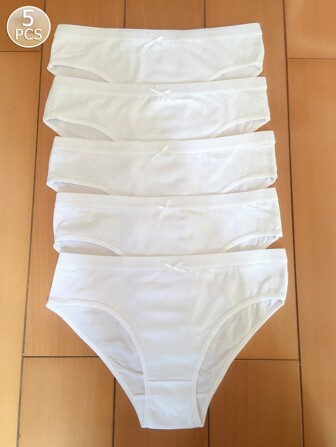 5pcs/set White Women's Triangle Panties