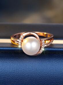 1pc Luxury Palace Style Pearl Engagement/Wedding Ring - Ring - View 4