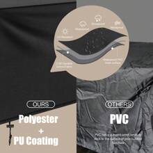 Outdoor Furniture Protection Cover – Heavy Duty Oxford Fabric – Waterproof & Windproof Anti-UV - Rectangular Patio Table Cover With Buckles & Drawstring Patio Furniture Cover Waterproof - Multicolor - View 3