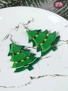 3 cặp bông tai da Giáng sinh, bông tai thiết kế cây thông Noel sáng tạo, mặt dây chuyền Giáng sinh, đồ trang trí Giáng sinh, đồ dùng tiệc Giáng sinh, đồ trang trí Giáng sinh, đồ trang trí Giáng sinh, đồ trang trí cây thông Noel, Halloween, đồ trang trí Halloween - cây thông giáng sinh - Xem 6