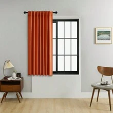 2 Cái/bộ Tấm Rèm Che Sáng, Rèm Cách Nhiệt Màu Tối Màu Trơn Có Tab Sau/Túi Thanh, Thích Hợp Cho Phòng Khách, Văn Phòng, Phòng Ngủ, Màu Cam Bụi - Màu Cam cháy - Xem 26