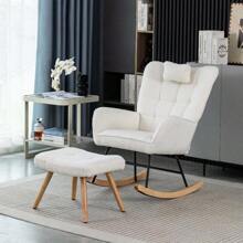 FLIEKS Rocking Chair Rocker Chair Single Recliner Casual Lounger Lounge Chair Cushion For Living Room Bedroom