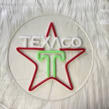 用于车库装饰的德士古霓虹灯标志、德士古汽油发动机油加油站标志灯、用于酒吧洞穴墙壁装饰的 LED 标志、个性化礼物。5V，USB 供电。 - 彩色 - 查看 7