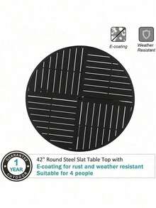 5 Piece Outdoor Dining Set Patio Furniture Set Round Table For Garden - 1 - 查看 4