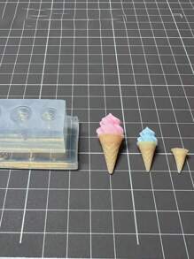 Mini Realistic Ice Cream Cone Squeeze Silicone Mold, For DIY Realistic Food Crafts, Clay, UV Gel