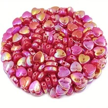 50 hạt/gói hình trái tim bằng Acrylic AB màu Vivid, thích hợp để làm đồ trang sức DIY - Hoàn hảo cho hoa tai và vòng tay - Phụ kiện trang sức chất lượng cao, bền, đa chức năng - Nhiều màu - Xem 6