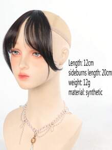 Tóc Giả Mái Tổng Hợp Cho Phụ Nữ Với Mái Tự Nhiên Mượt Mà Và Thêm Mái Lượn Sóng - Nâu đen - Xem 6