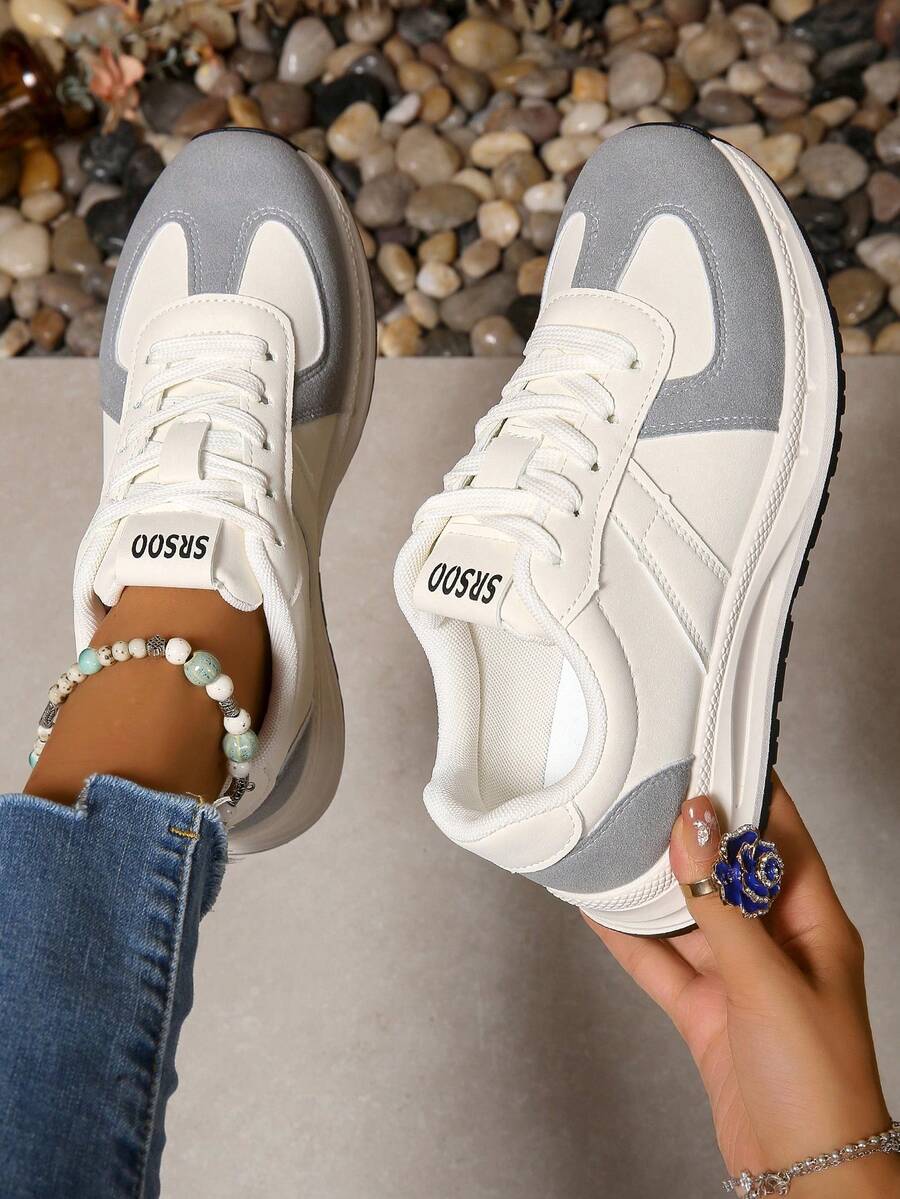 Giày chạy bộ đế mềm chống trượt nhẹ thời trang giảm xóc mẫu mới thu đông 2024 cho nữ - Xám - Xem 1