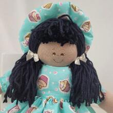 BLACK RAG DOLL MALY 37CM TOY GIRL'S ROOM CHILDREN'S PARTY DECORATION - BÚP BÊ ĐEN MALY CAP CAK XANH - Xem 5