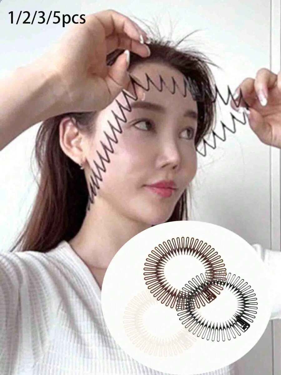 1/2/3/5PCS Plastic Full Circle Stretch Flexible Comb Teeth Headband Broken Hair Fixed Headband Hair Accessories For Women,Solid Simple Headband Used For Daily Hair Styling & Flyaways Taming,Invisible Elastic Hair Combs - Transparent Broken Hair Finishing Styling Tools With Easy Grip Handle For Women's Daily Hairdressing And Styling Needs - Perfect For Hair Salon And Personal Use,Hairband,Hair Hoop Headbands ,Head Piece